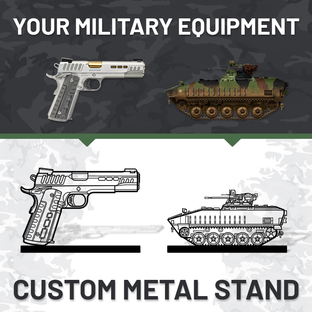 Your Custom Military Equipment Standing Silhouette Metal Art