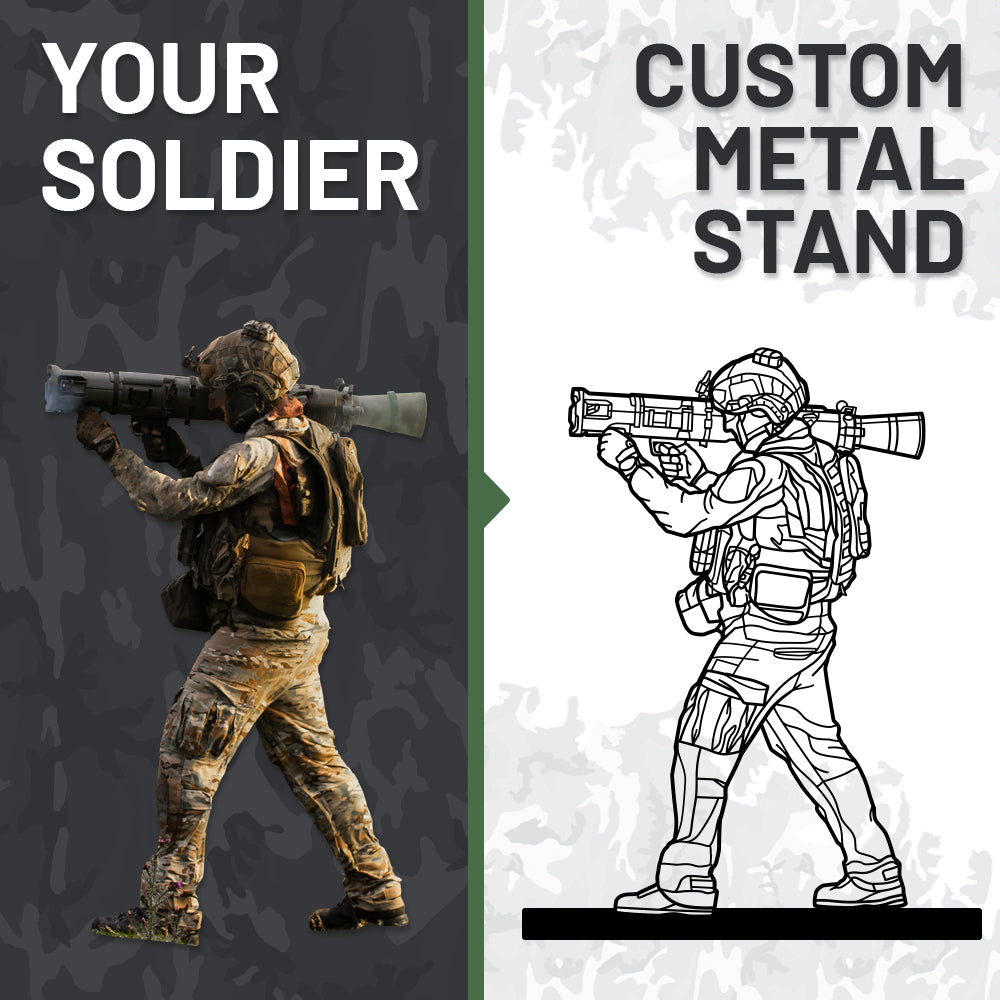 Your Custom Soldier Standing Silhouette Metal Wall Art