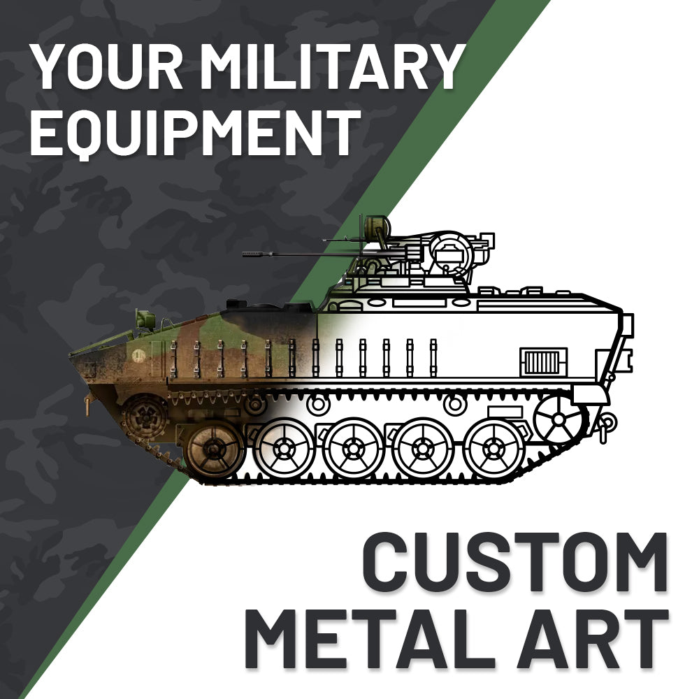 Your Custom Military Equipment Silhouette Metal Wall Art