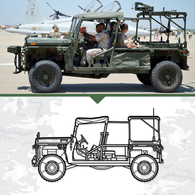 Your Custom Military Equipment Silhouette Metal Wall Art