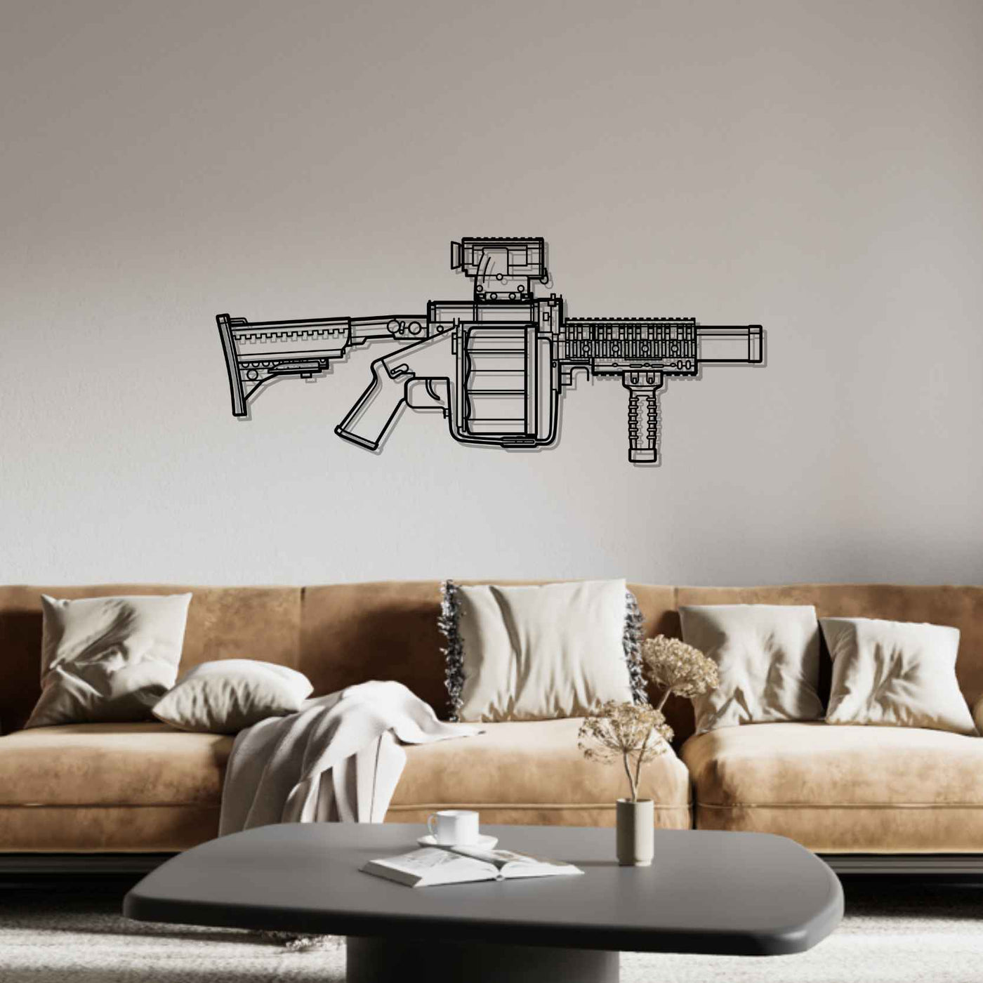 MGL M32A1 Silhouette Metal Wall Art