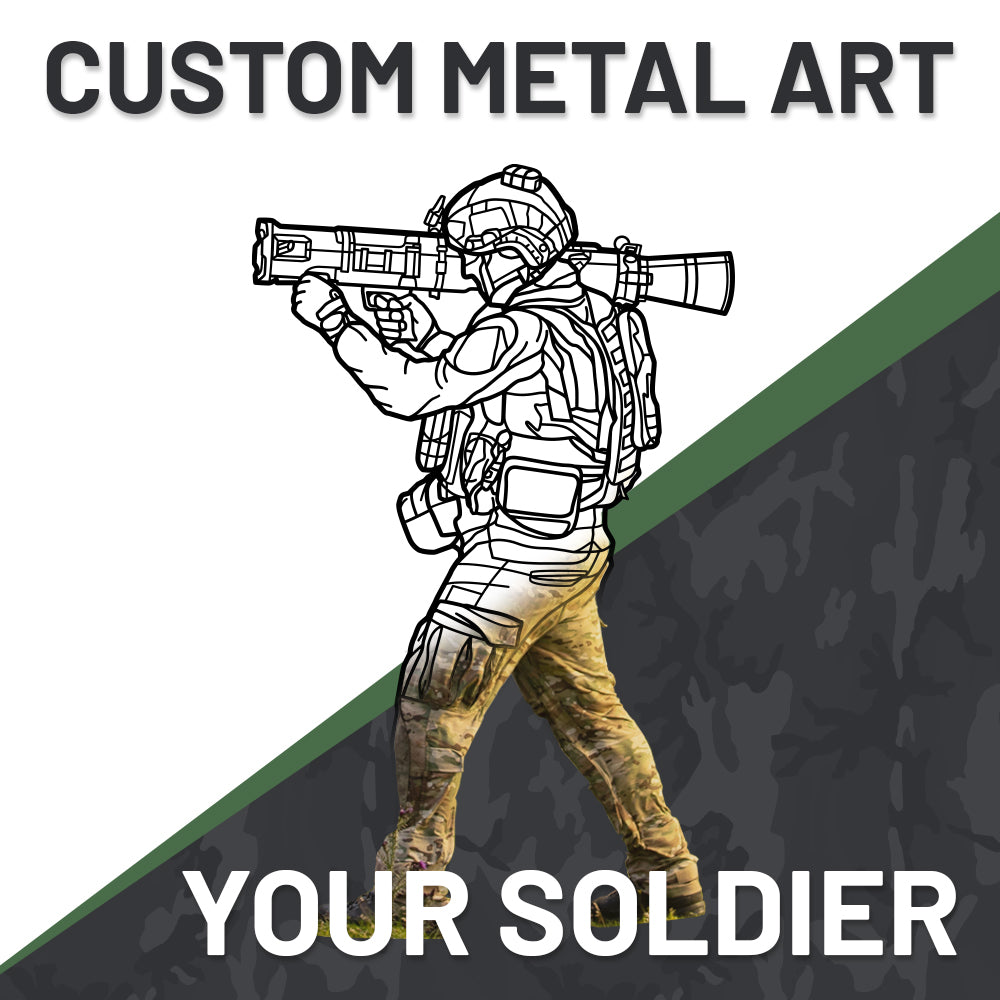 Your Custom Soldier Silhouette Metal Wall Art